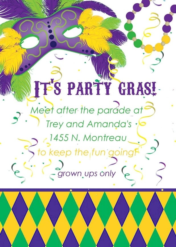Mardi Gras Invitation Template