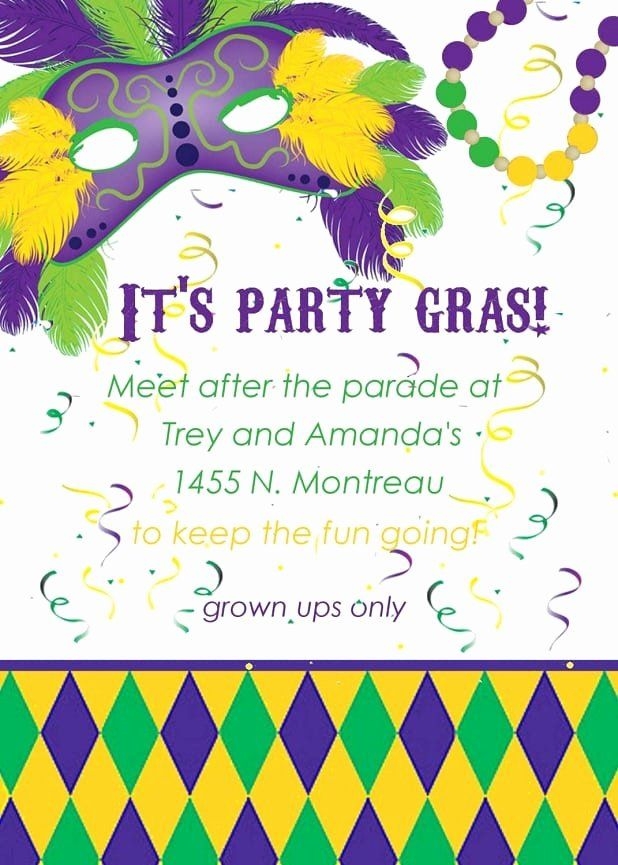 mardi gras invitation template free