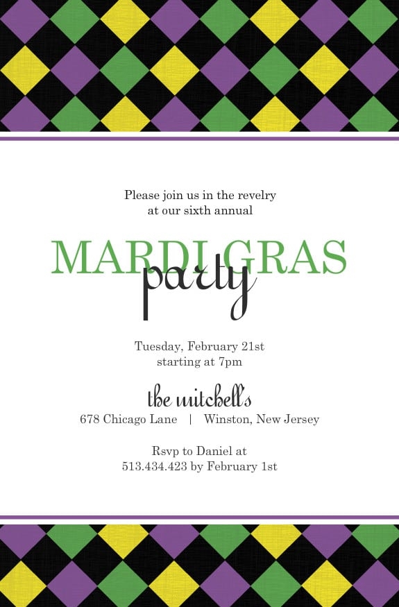 Mardi Gras Invitation Template