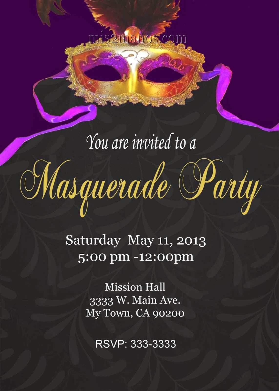 Mardi Gras Party Invitations Templates