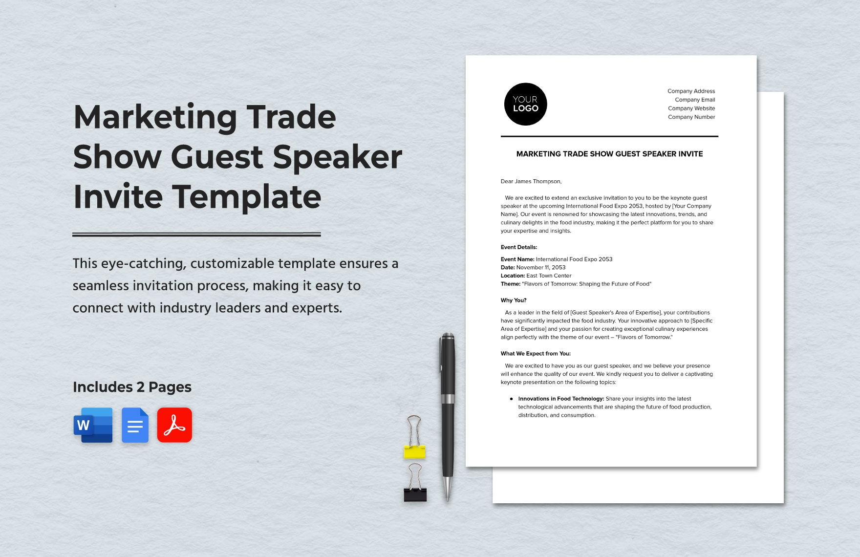 Marketing Trade Show Guest Speaker Invite Template In Word PDF Google 