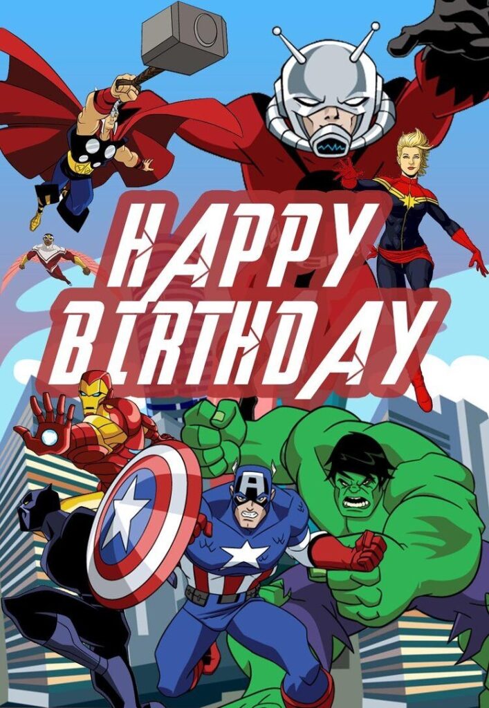 Marvel Printable Birthday Card Printable Cards