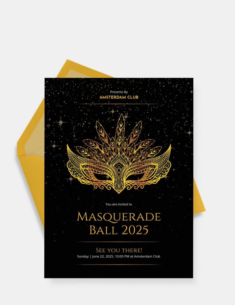 Masquerade Ball Invitation Template In PSD Pages Word Illustrator