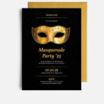 Masquerade Party Invitation Template In Publisher Illustrator Pages