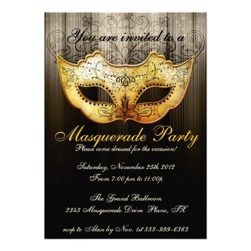 Masquerade Party Invitations Templates