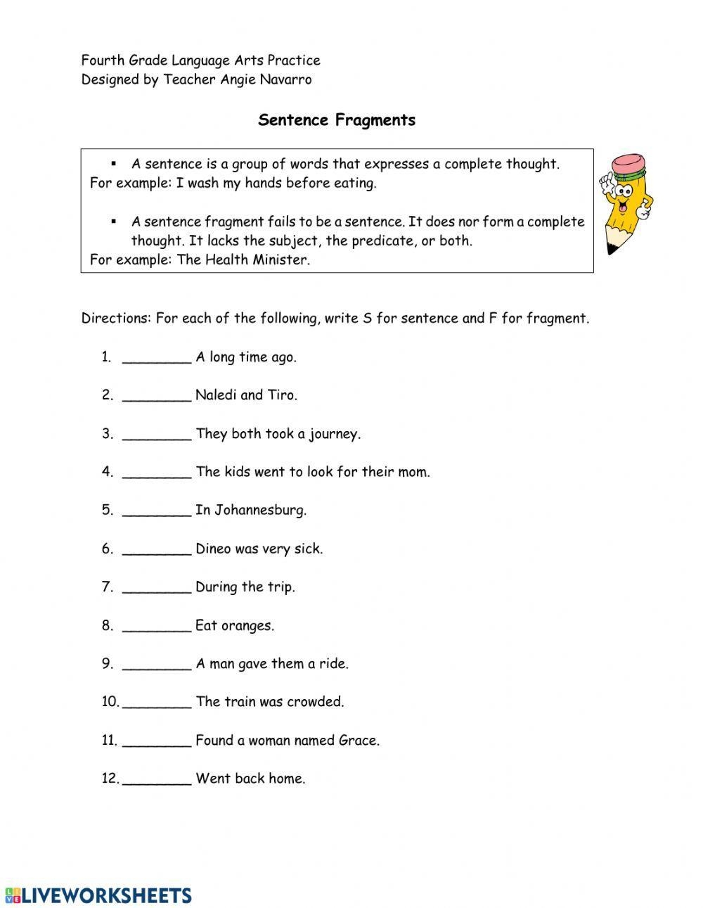 Mastering Sentence Fragments Comprehensive Worksheets And Exercises