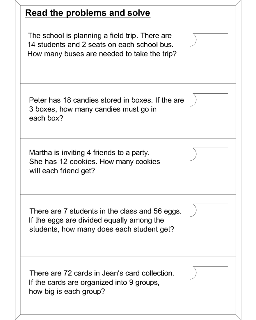 Math Division Worksheets For Kids
