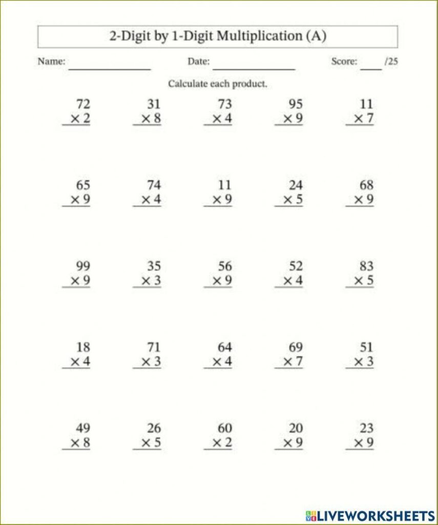 Math Online Exercise For Grade 6 Live Worksheets Worksheets Library