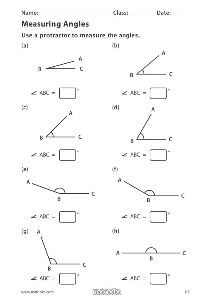 Measure The Negative Angle Worksheets Angleworksheets