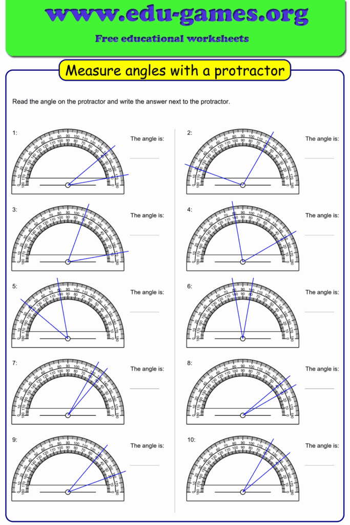 Measuring Angle Worksheet Angleworksheets