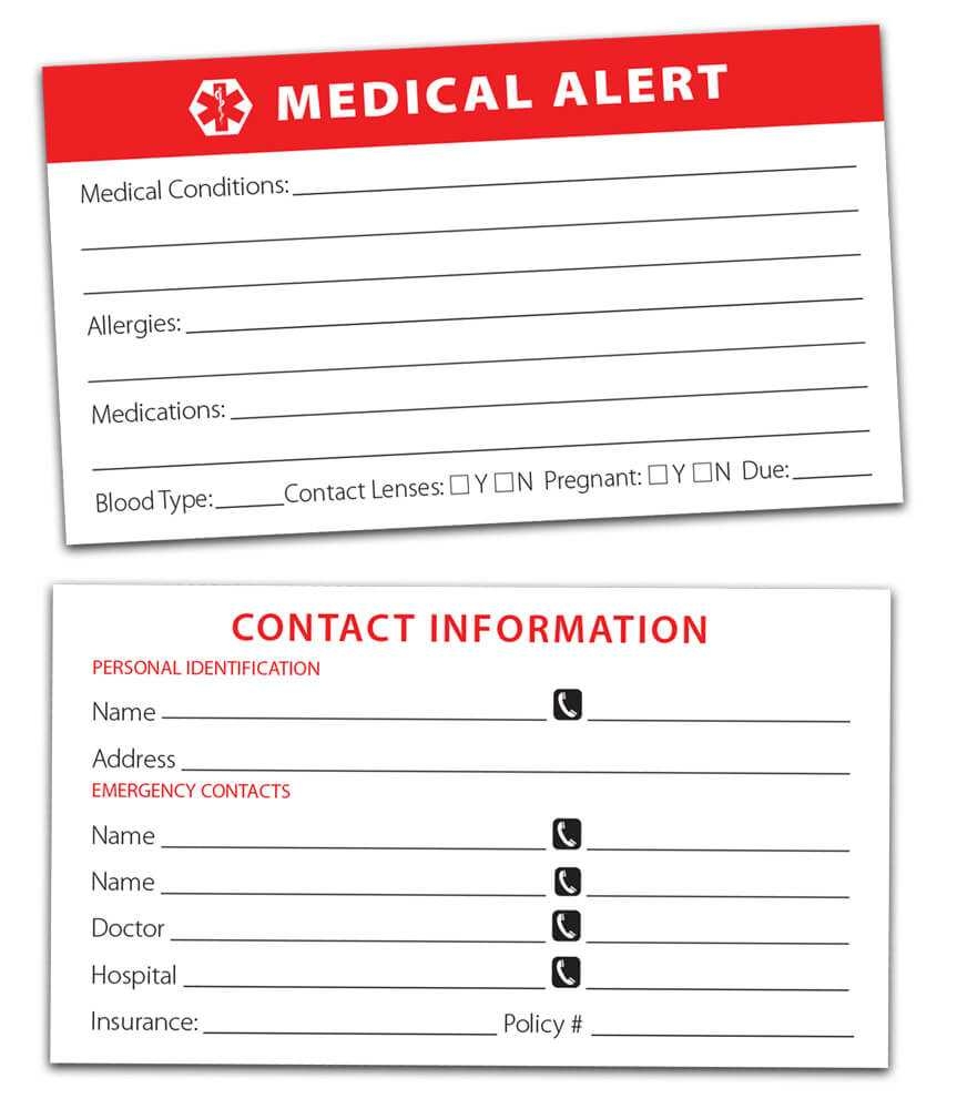 Medical Alert Card Printable