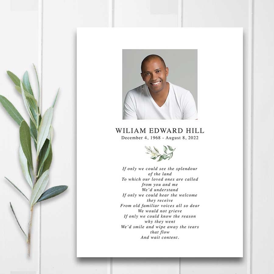 Memorial Cards For Celebration Of Life