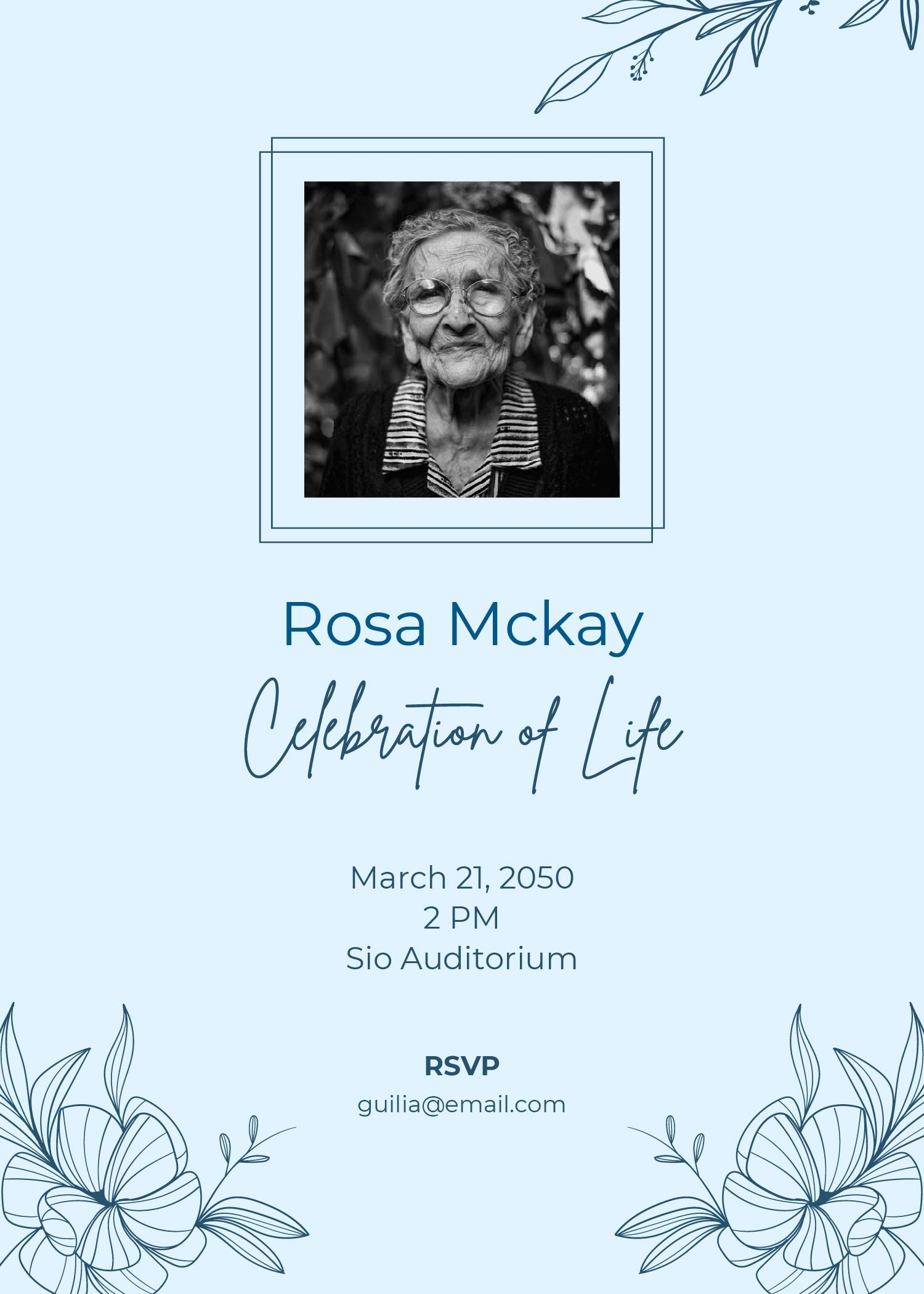 memorial service invitation template