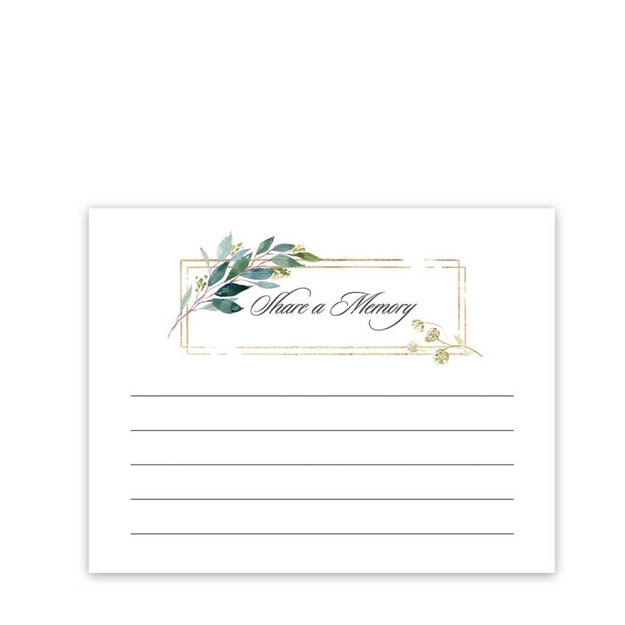Memorial Service Memory Card Printable Template For Funerals