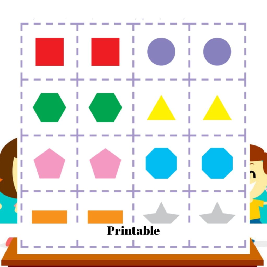 Memory Card Game Printable Memory Game Matching Card Game Shapes Diy