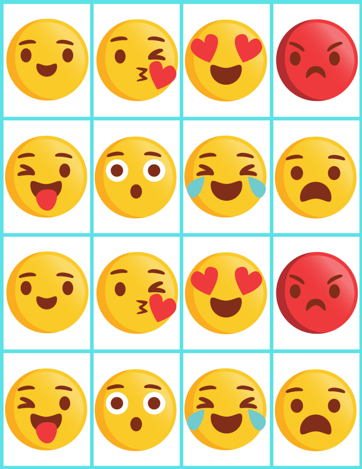 memory game cards printable pdf