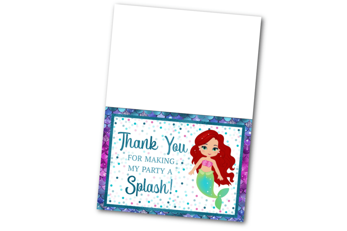little mermaid thank you cards printable