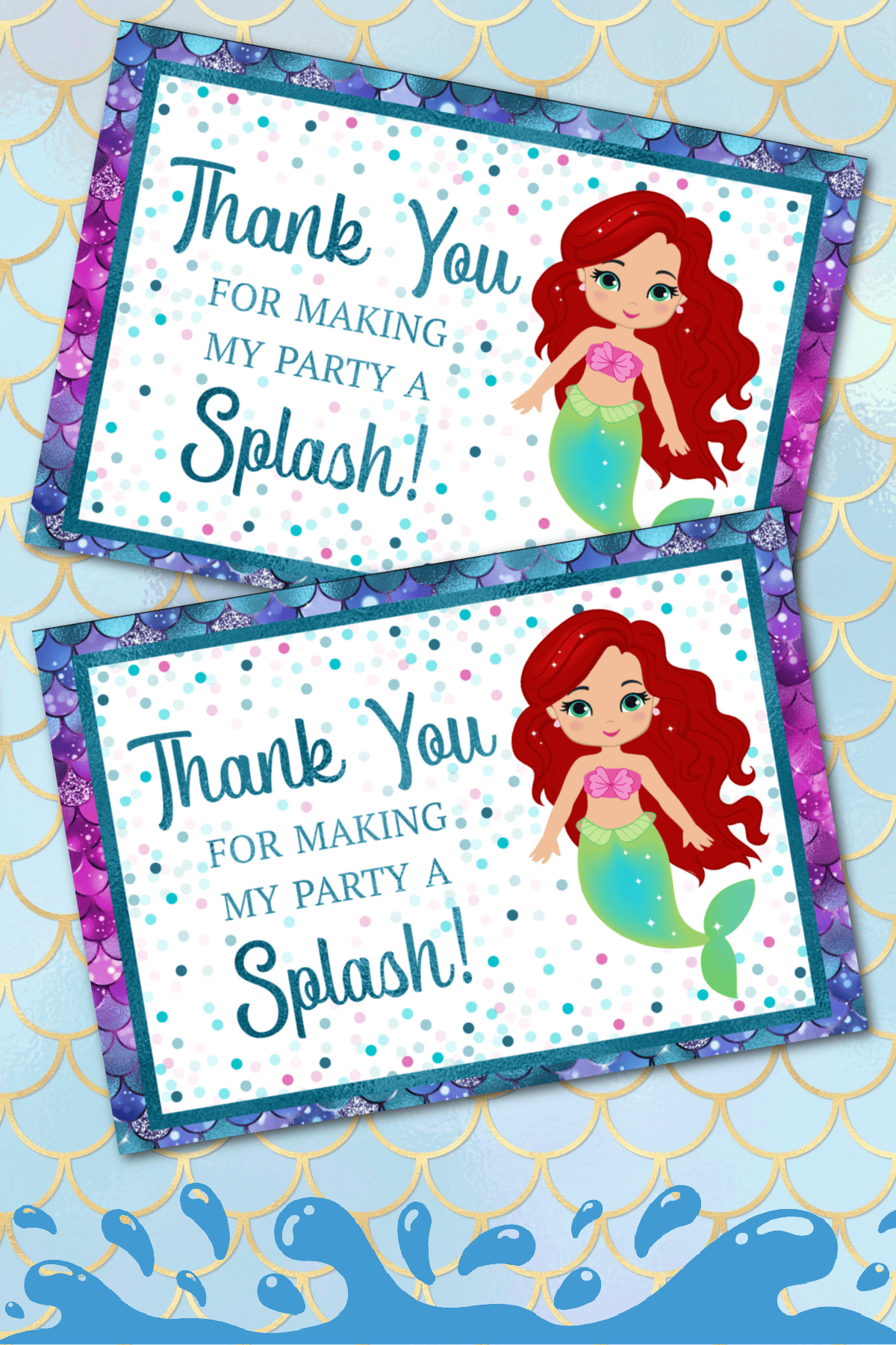 Mermaid Thank You Cards Free Printables Fun Money Mom