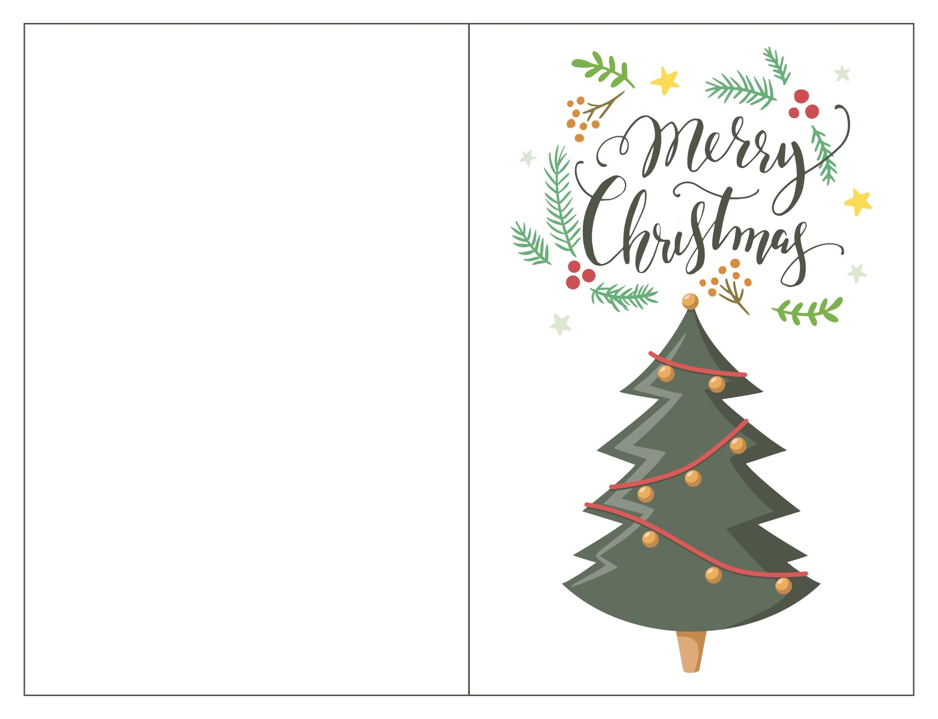 merry christmas free printable card