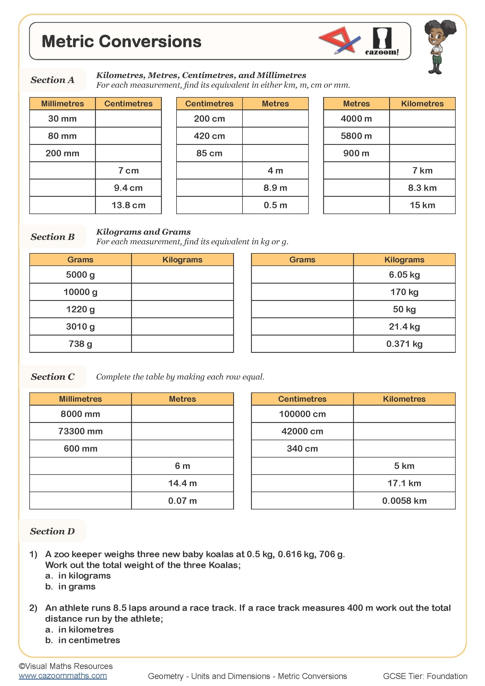 Metric Conversions Worksheet Live Worksheets Worksheets Library