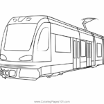 Metro Train Coloring Page For Kids Free Trains Printable Coloring