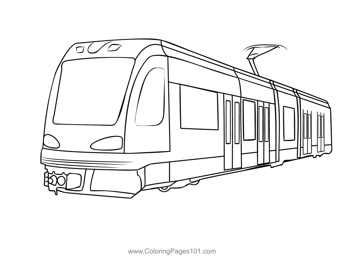 Metro Train Coloring Page For Kids Free Trains Printable Coloring 
