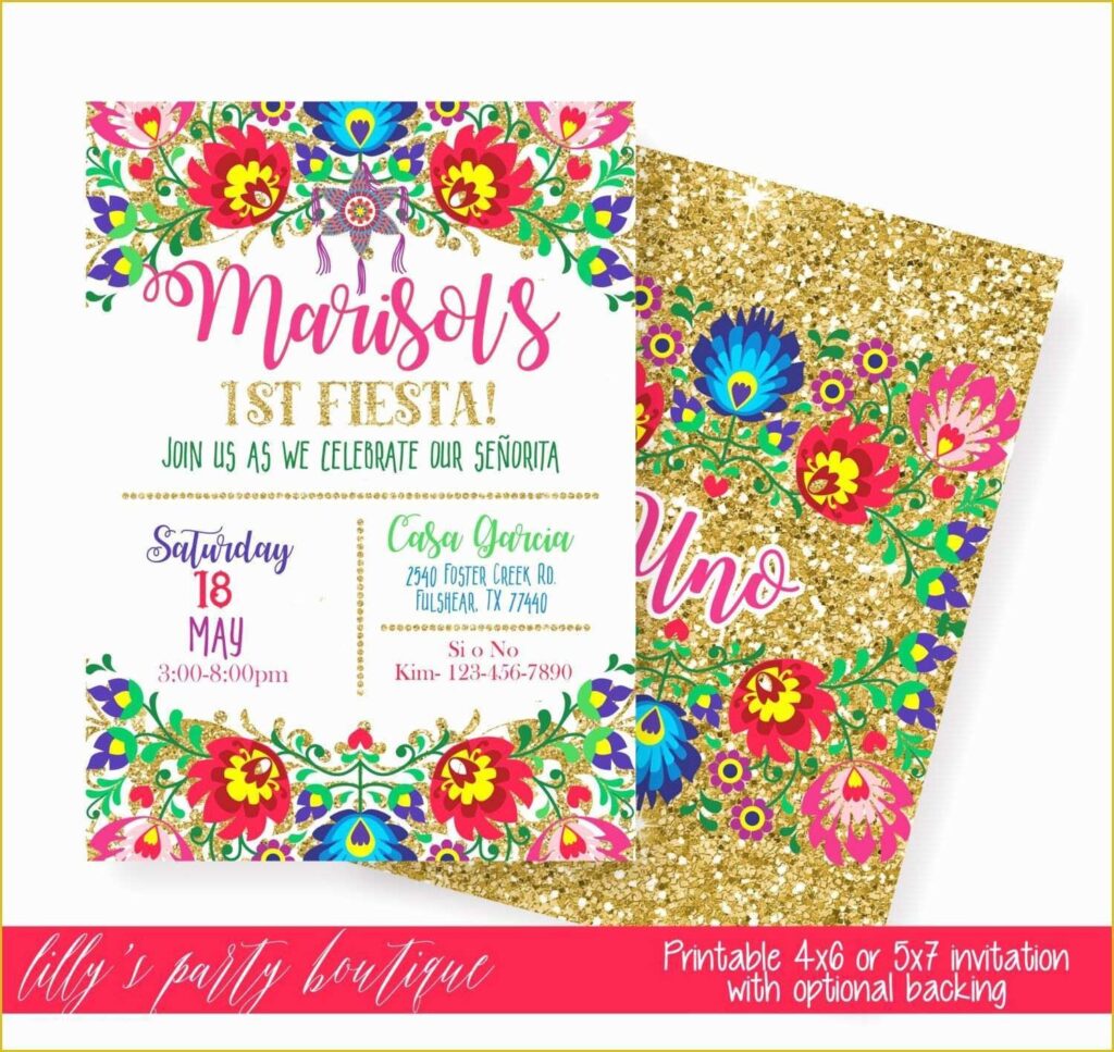 Mexican Fiesta Invitation Templates Free Of Fiesta Birthday Invitation
