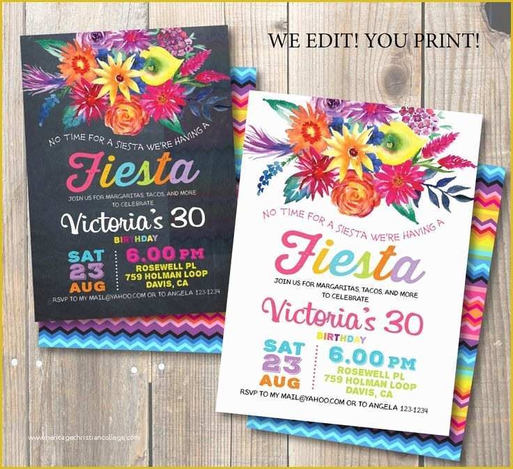 Mexican Fiesta Invitation Templates Free Of Fiesta Birthday Party 