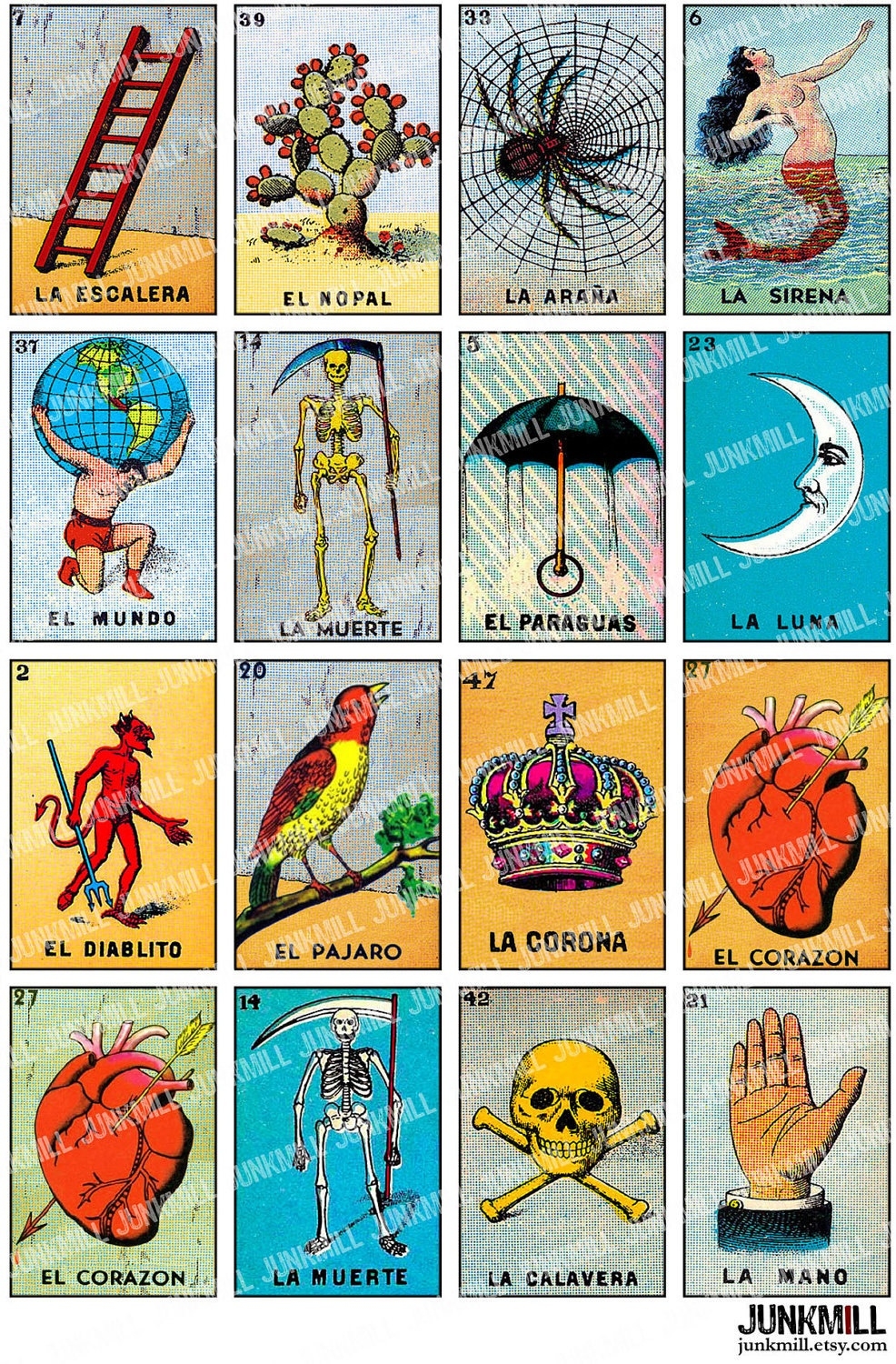 Mexican Loteria Cards The Complete Set Of 10 Tablas Printable Free 