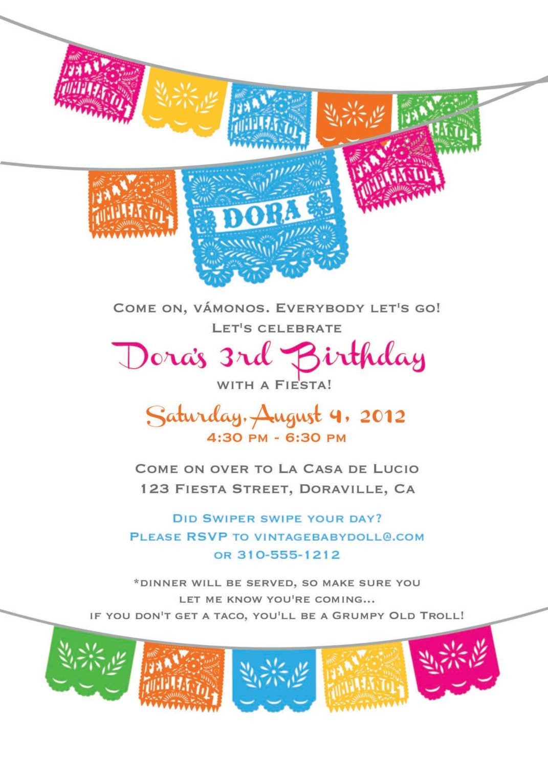 Mexican Party Invitation Blank Templates