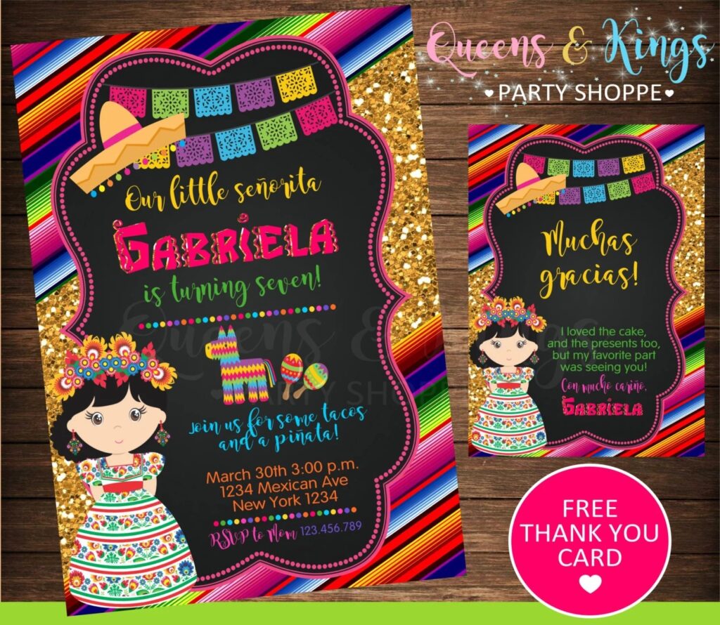 Mexican Party Invitation Free Template Printable Calendars AT A GLANCE