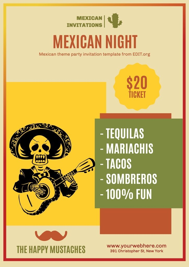 mexican party invitations free template