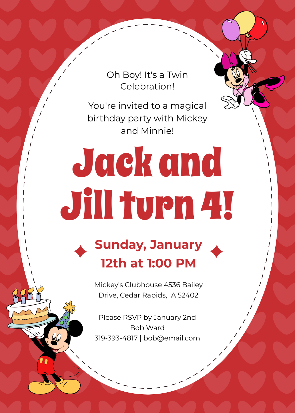 minnie mouse invitations template free