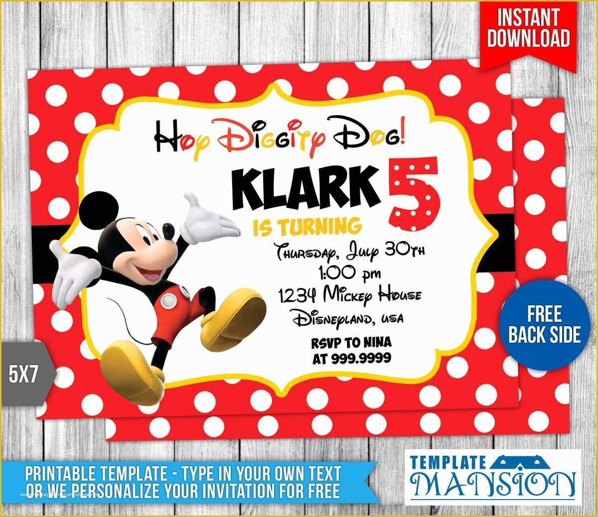 Mickey Mouse Invitation Template Free Download Of Disney Mickey Mouse 