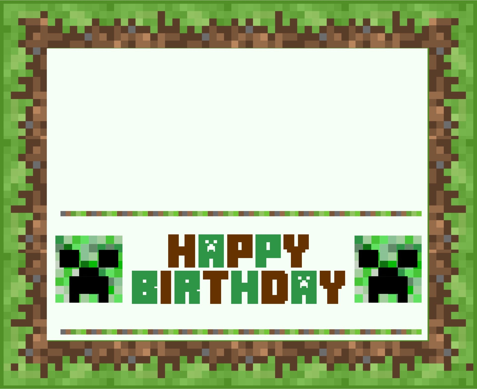 minecraft gift card printable