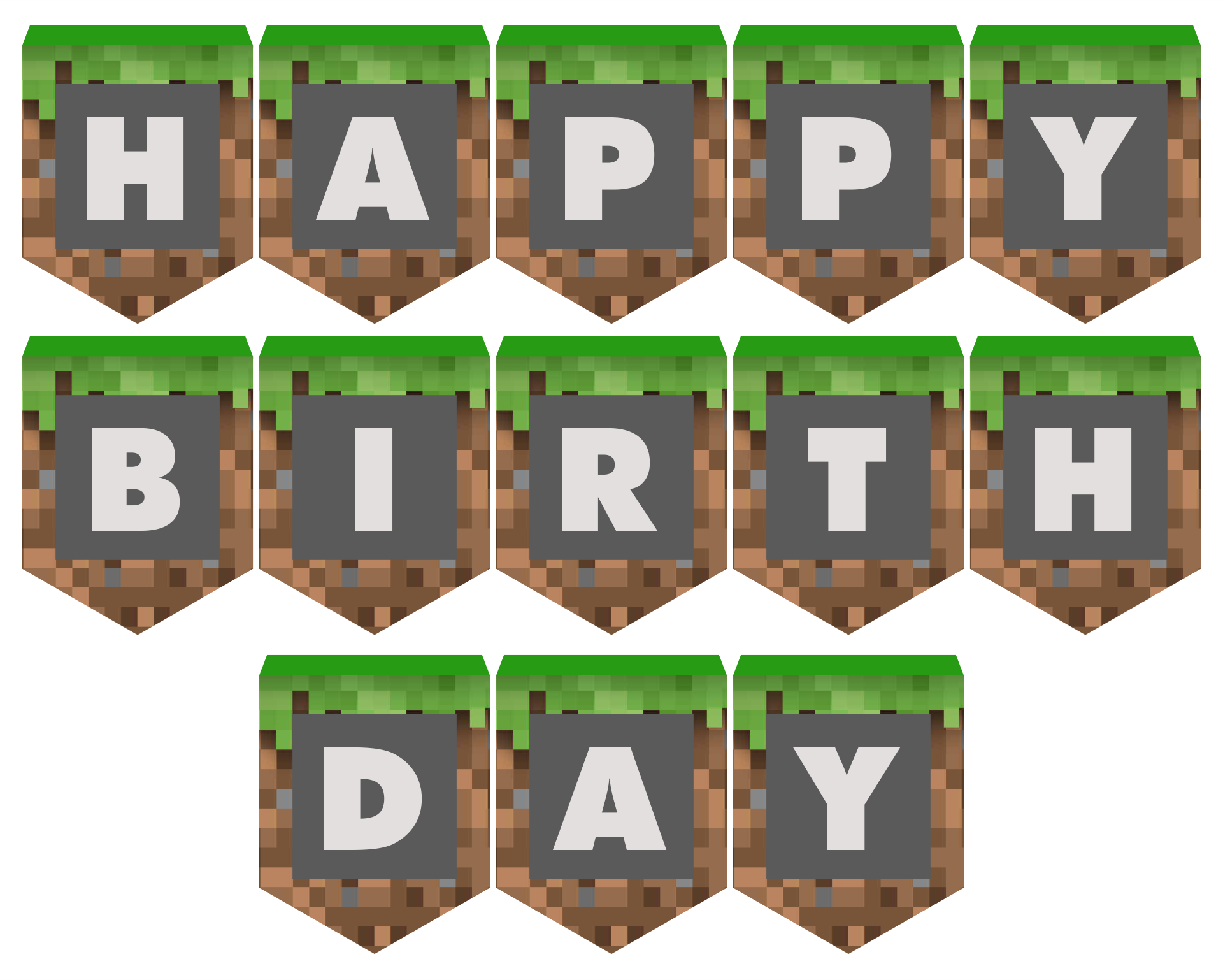 Minecraft Happy Birthday Card 10 Free PDF Printables Printablee