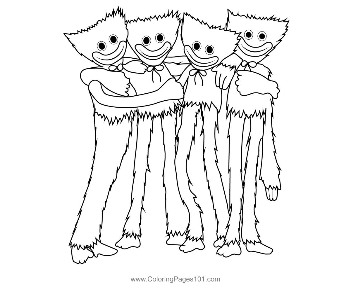 Mini Huggies Poppy Playtime Coloring Page For Kids Free Poppy