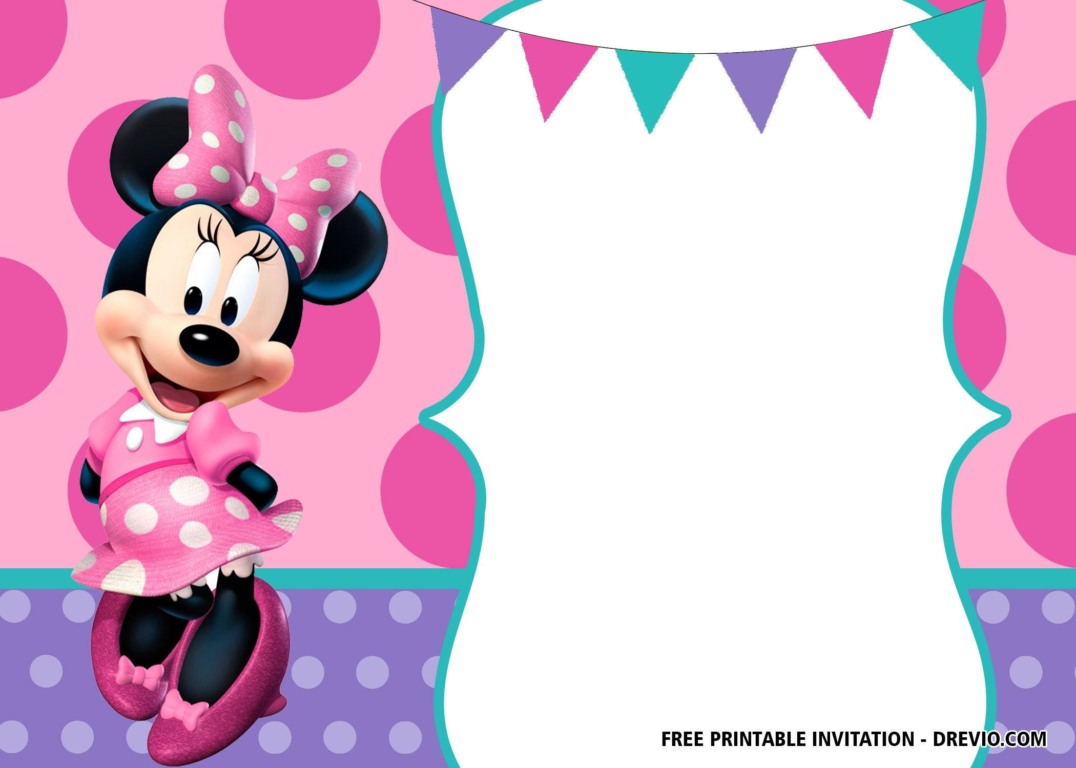 minnie mouse birthday invitation template