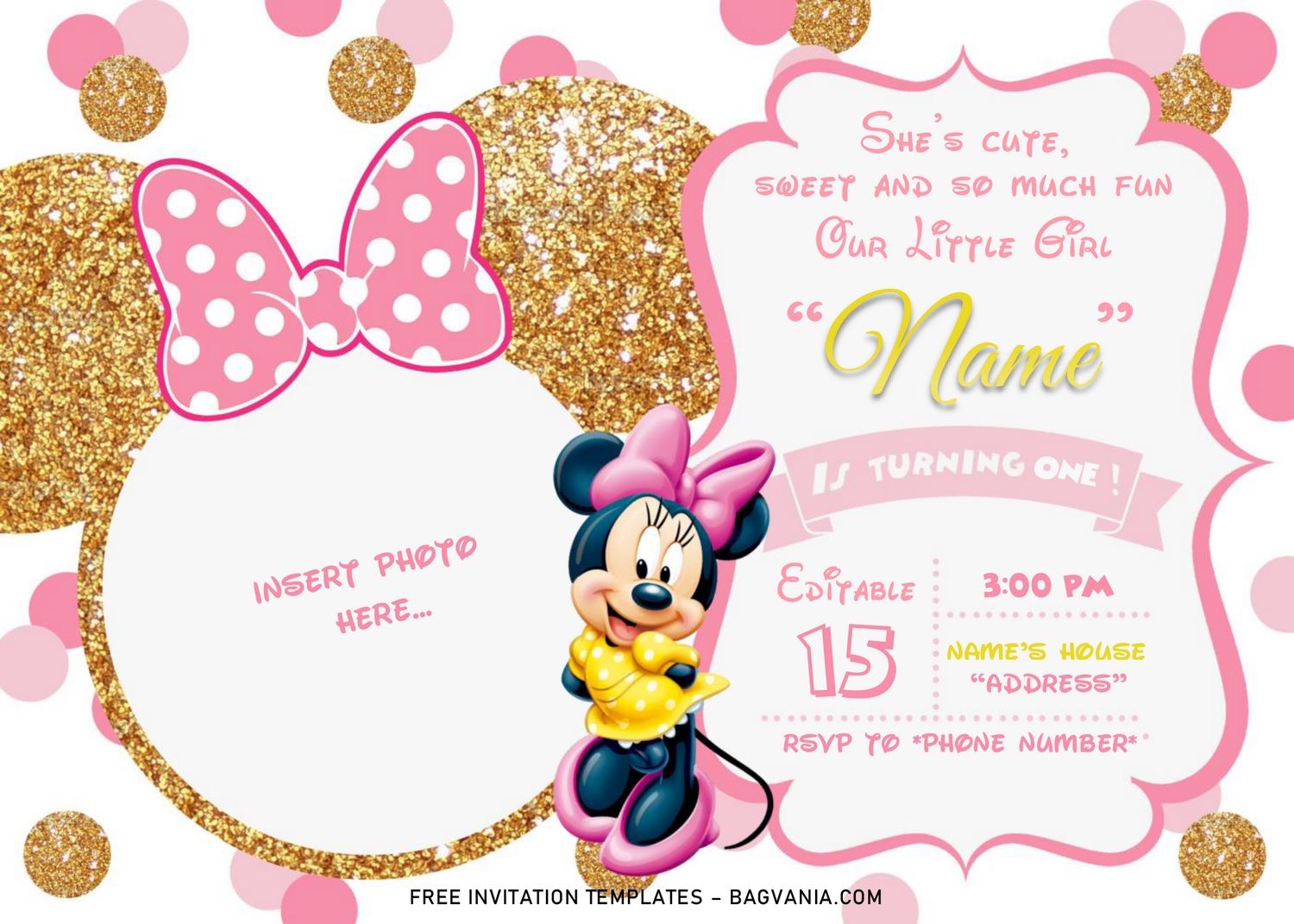 Minnie Mouse Birthday Invitation Templates Free