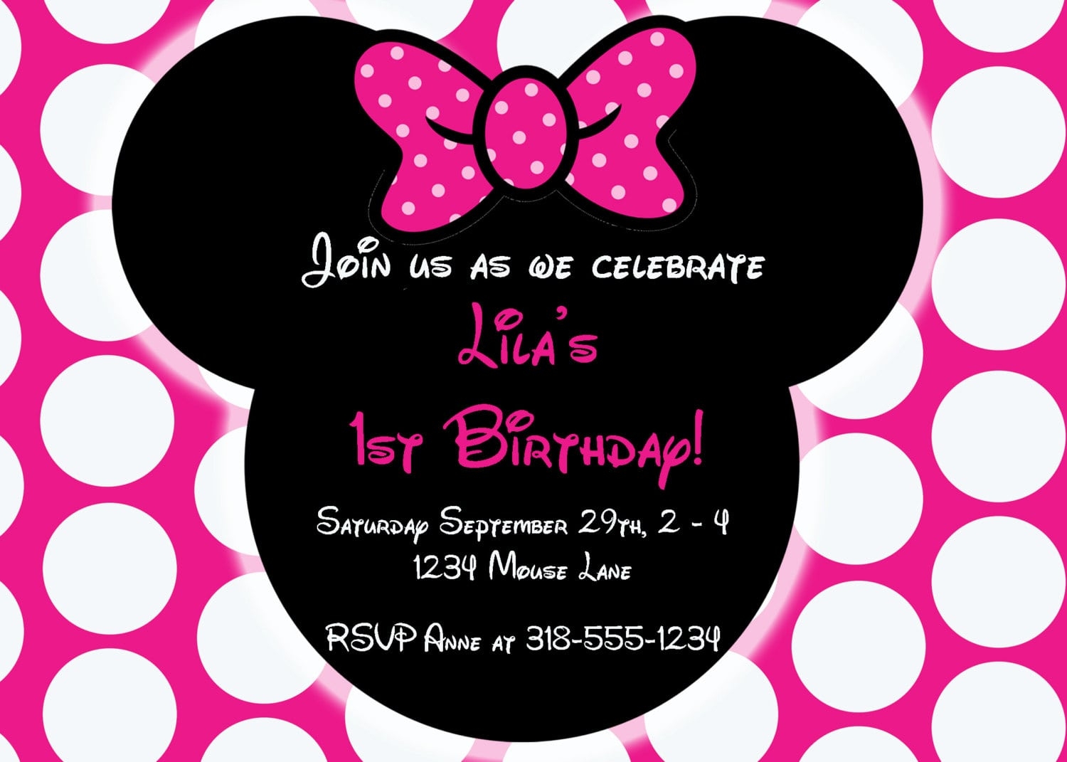 Minnie Mouse Invitation Free Template
