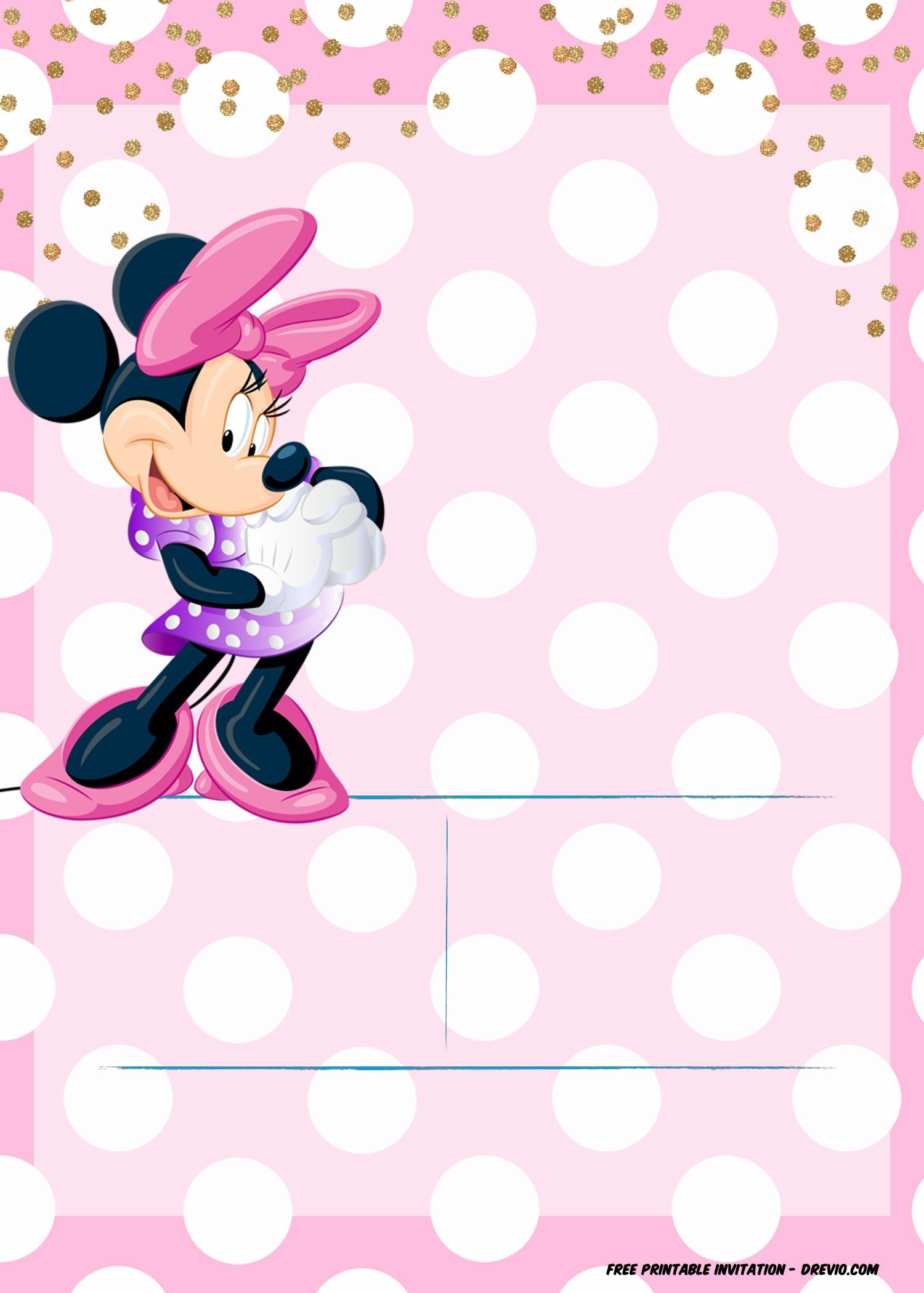 blank editable minnie mouse invitation template