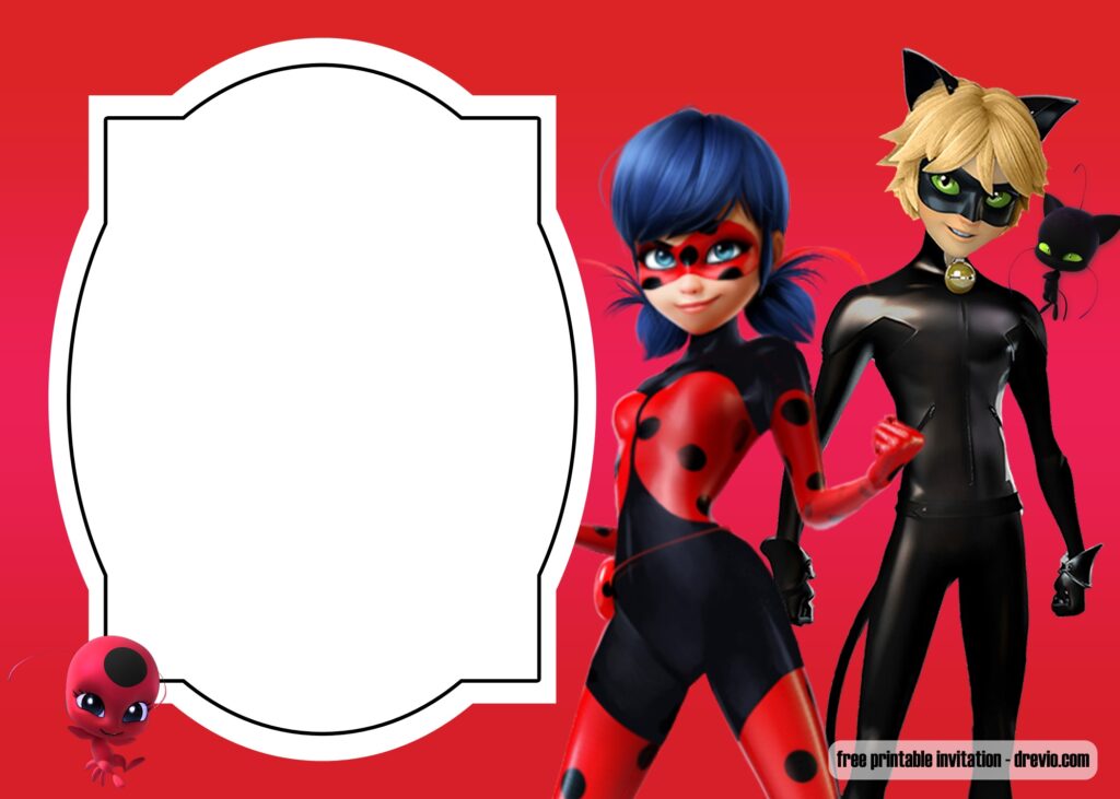 Miraculous Ladybug Invitation Template