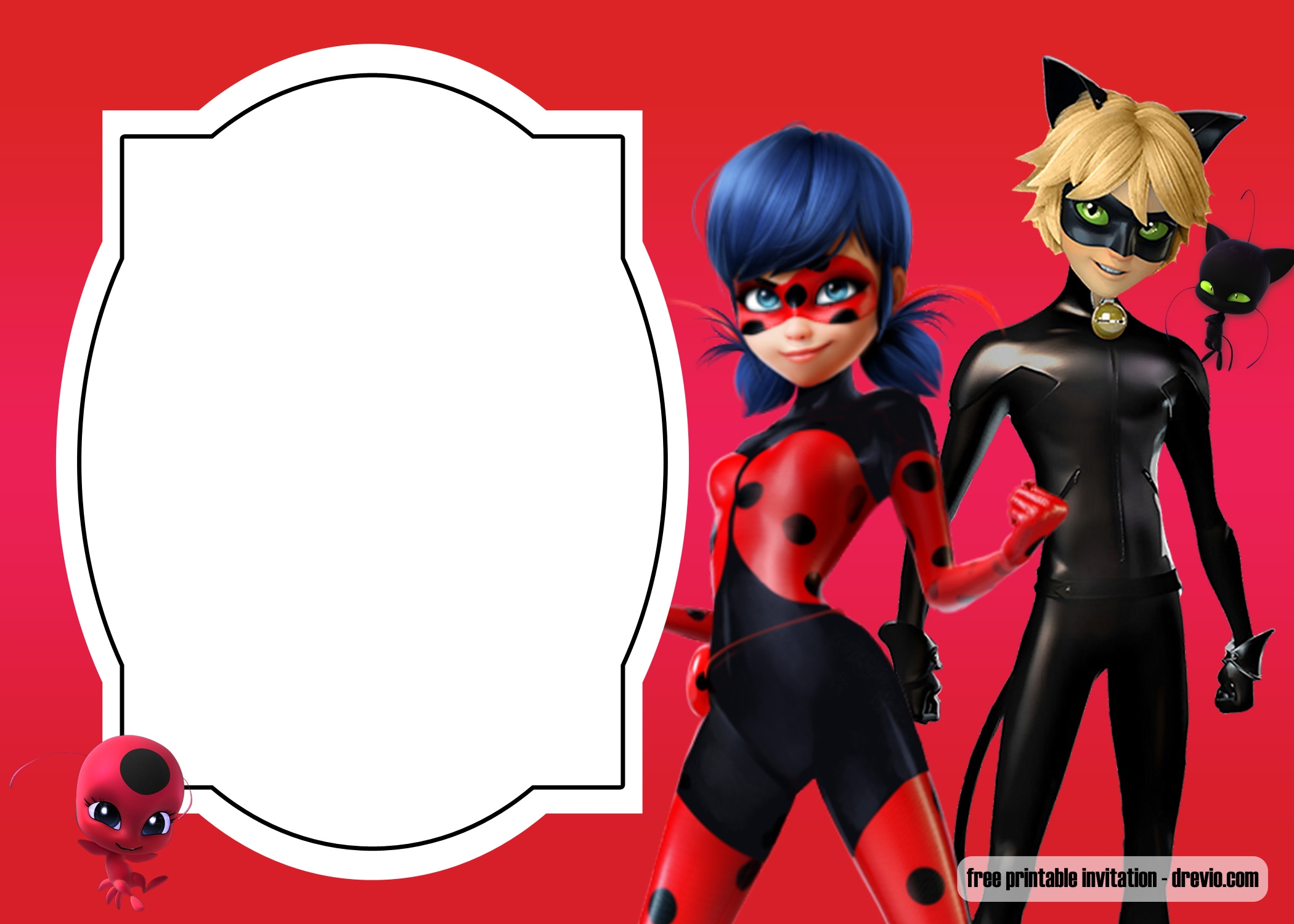 Miraculous Ladybug Invitation Template