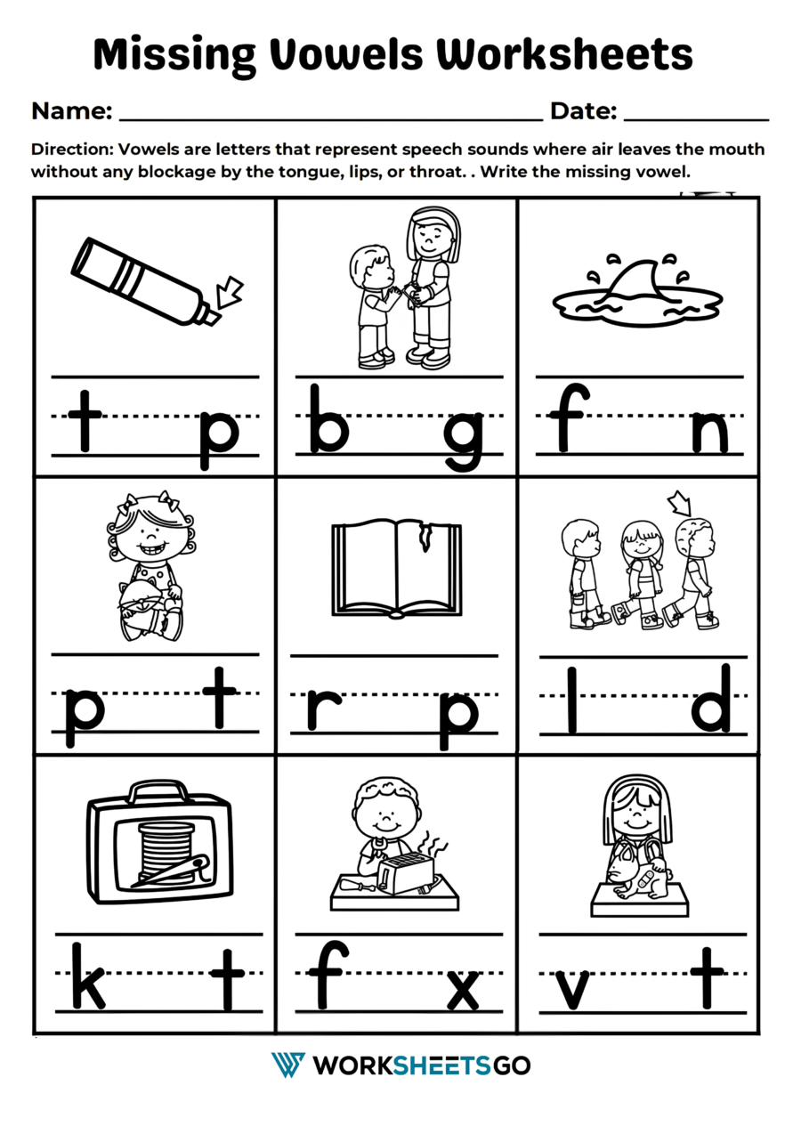 Missing Vowels Worksheets WorksheetsGO