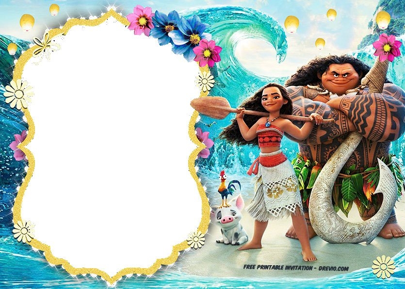 Moana Birthday Invitations Template Free