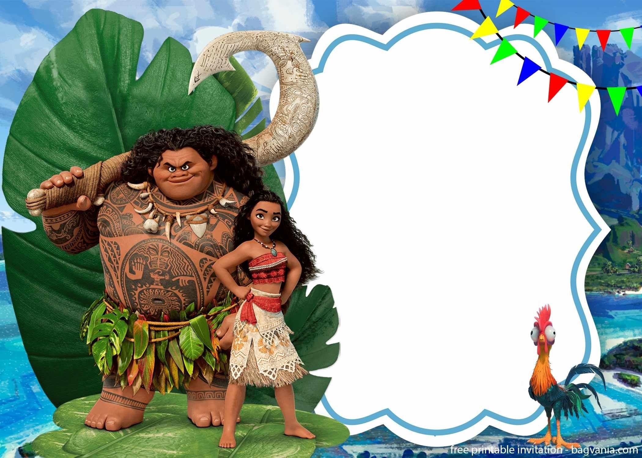 Moana Birthday Invitations Template Free