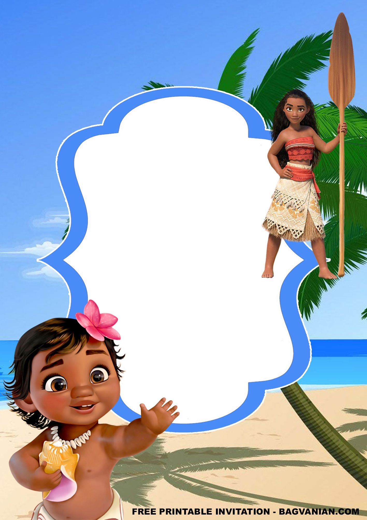 moana birthday invitations template free