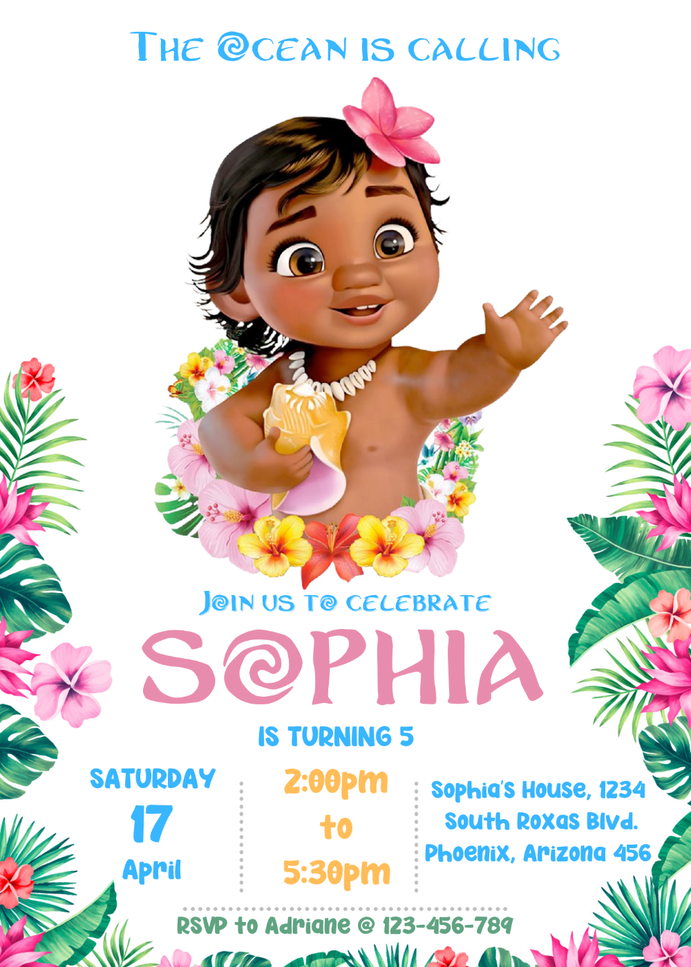 Moana Birthday Invitations Template Free Modern Resume Template Word