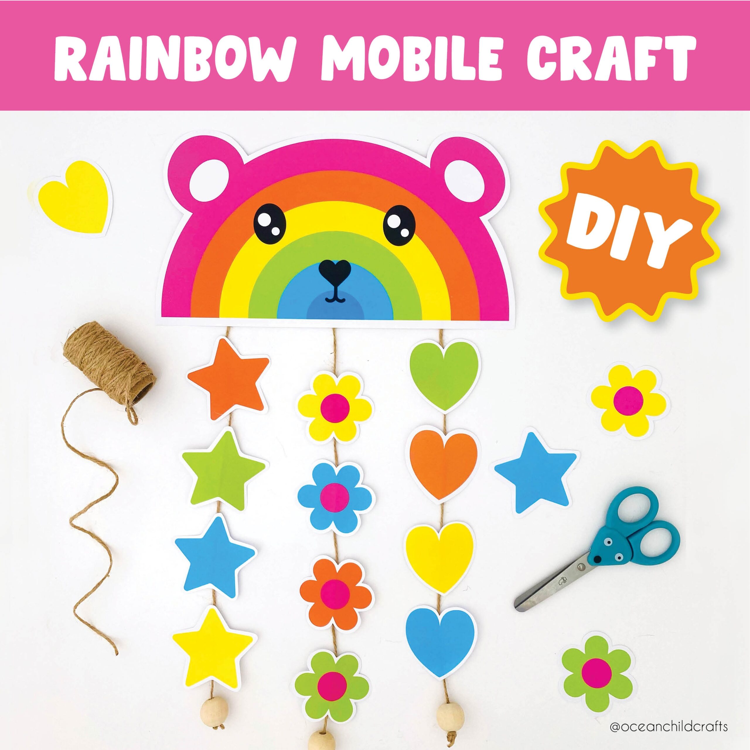 printable rainbow craft preschool