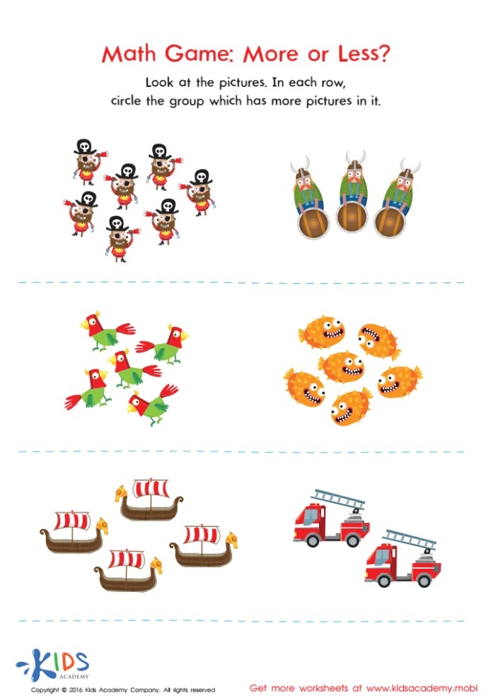 More Or Less Worksheets Kindergarten Free Printable Kindergarten 